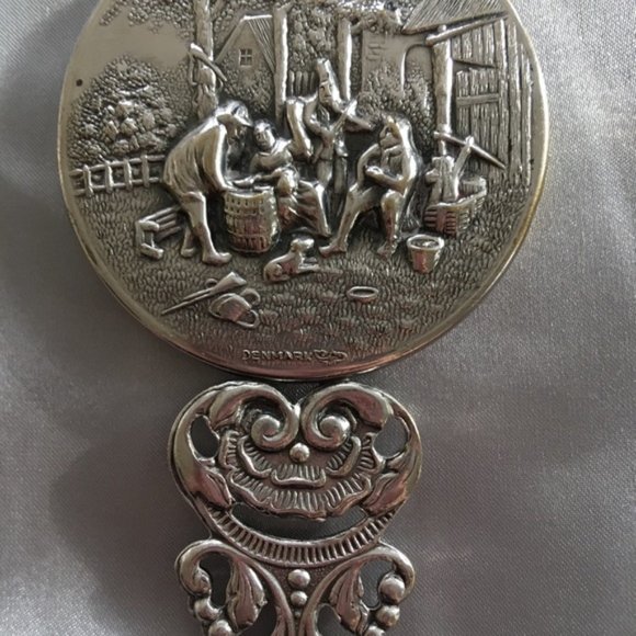 VINTAGE Hans Jensen Denmark Silver Purse Mirror - Rare & Unique! - Picture 4 of 7